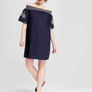 Ingrid & Isabel Navy Off the Shoulder Dress